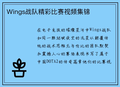 Wings战队精彩比赛视频集锦